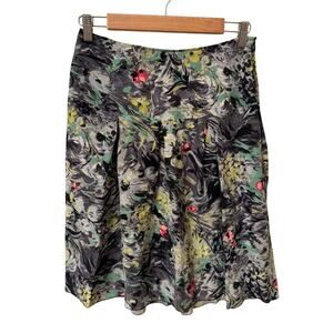Mac & Jac 100% Silk Abstract Floral Skirt | Women's Size 6 | Lightweight Boho